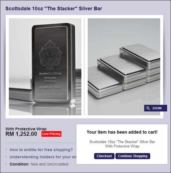 Buy Silver in Malaysia with 2% discount